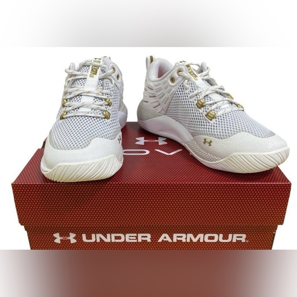 Under Armour HOVR Block City White/Gold Women’s 8 volleyball indoors basketball - Picture 1 of 7